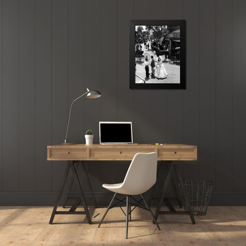 Elizabeth Taylor Black Modern Wood Framed Art Print by Hollywood Photo Archive