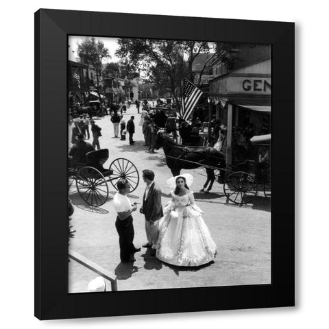 Elizabeth Taylor Black Modern Wood Framed Art Print with Double Matting by Hollywood Photo Archive
