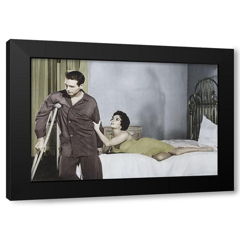 Cat on a Hot Tin Roof Black Modern Wood Framed Art Print with Double Matting by Hollywood Photo Archive