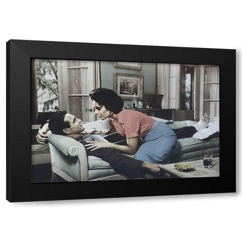 Cat on a Hot Tin Roof Black Modern Wood Framed Art Print by Hollywood Photo Archive