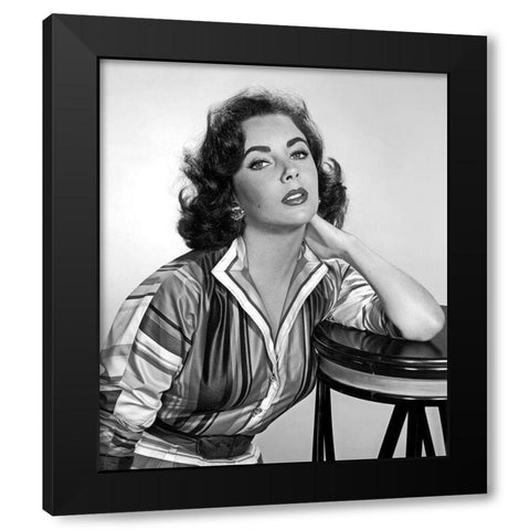 Elizabeth Taylor Black Modern Wood Framed Art Print with Double Matting by Hollywood Photo Archive