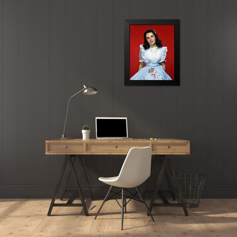 Elizabeth Taylor Black Modern Wood Framed Art Print by Hollywood Photo Archive
