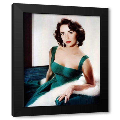 Elizabeth Taylor Black Modern Wood Framed Art Print with Double Matting by Hollywood Photo Archive