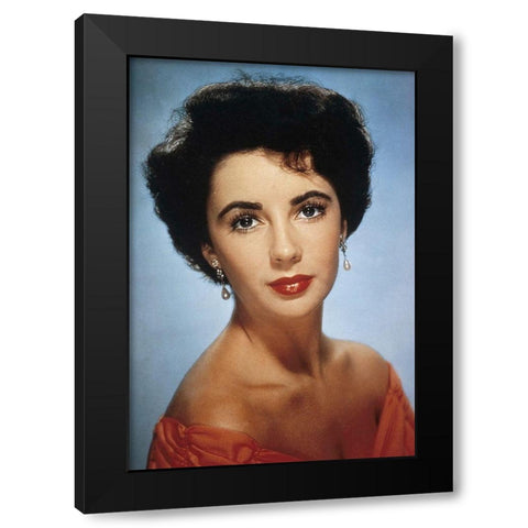 Elizabeth Taylor Black Modern Wood Framed Art Print with Double Matting by Hollywood Photo Archive