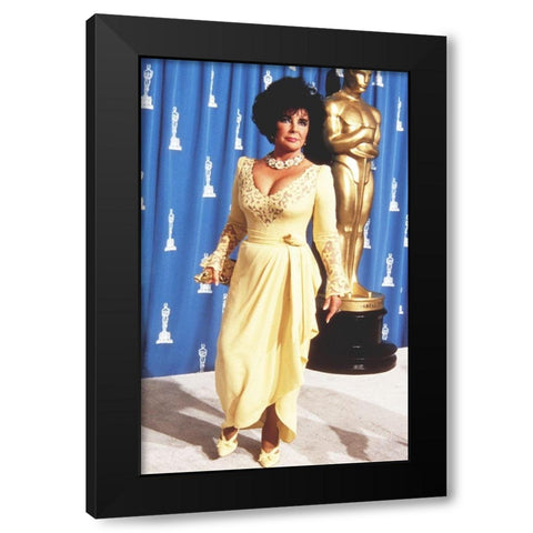 Elizabeth Taylor Black Modern Wood Framed Art Print by Hollywood Photo Archive