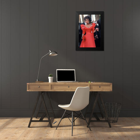 Elizabeth Taylor Black Modern Wood Framed Art Print by Hollywood Photo Archive