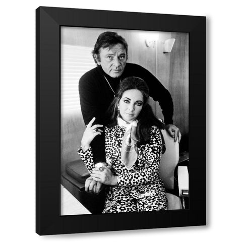 Elizabeth Taylor Black Modern Wood Framed Art Print with Double Matting by Hollywood Photo Archive