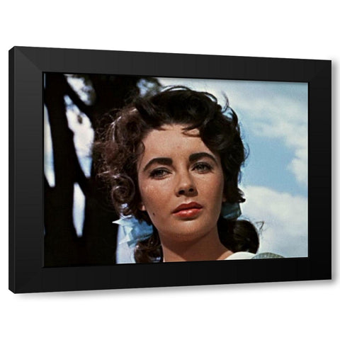 Elizabeth Taylor Black Modern Wood Framed Art Print with Double Matting by Hollywood Photo Archive