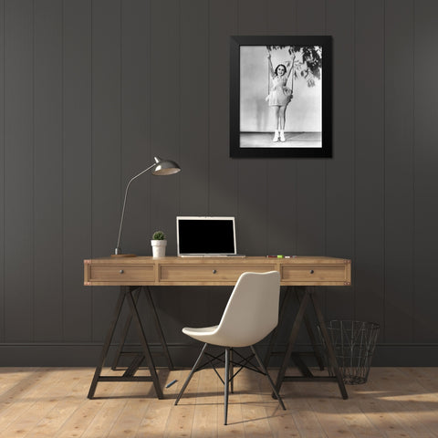 Elizabeth Taylor Black Modern Wood Framed Art Print by Hollywood Photo Archive