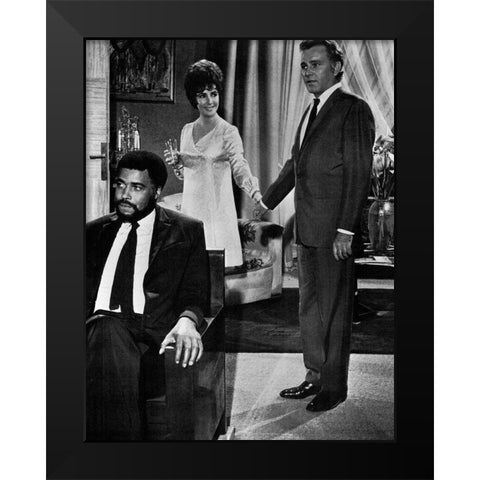 Elizabeth Taylor Black Modern Wood Framed Art Print by Hollywood Photo Archive