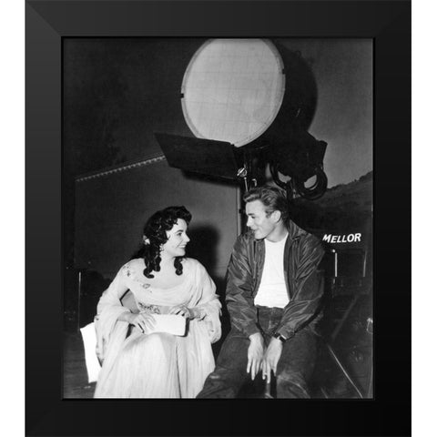 Elizabeth Taylor Black Modern Wood Framed Art Print by Hollywood Photo Archive