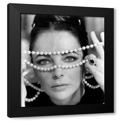 Elizabeth Taylor Black Modern Wood Framed Art Print by Hollywood Photo Archive