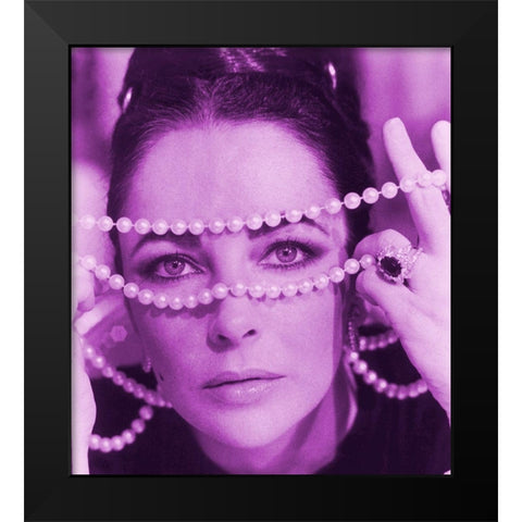 Elizabeth Taylor Black Modern Wood Framed Art Print by Hollywood Photo Archive