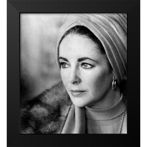 Elizabeth Taylor Black Modern Wood Framed Art Print by Hollywood Photo Archive