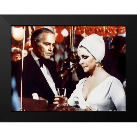 Elizabeth Taylor Black Modern Wood Framed Art Print by Hollywood Photo Archive