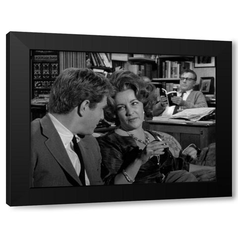 Elizabeth Taylor and Richard Burton Black Modern Wood Framed Art Print with Double Matting by Hollywood Photo Archive