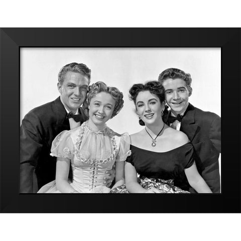 A Date with Judy - Elizabeth Taylor and Jane Powell Black Modern Wood Framed Art Print by Hollywood Photo Archive