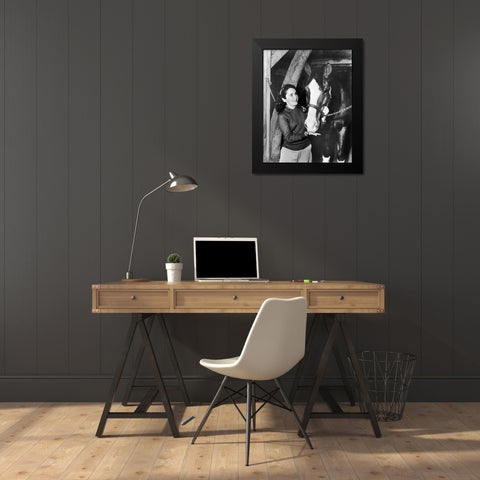 National Velvet - Elizabeth Taylor Black Modern Wood Framed Art Print by Hollywood Photo Archive