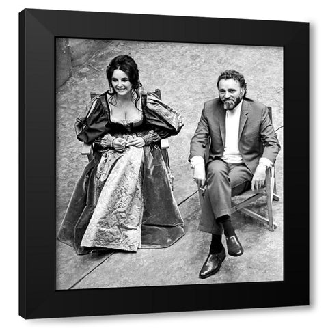 Elizabeth Taylor Black Modern Wood Framed Art Print with Double Matting by Hollywood Photo Archive