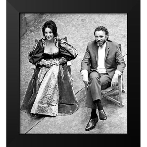 Elizabeth Taylor Black Modern Wood Framed Art Print by Hollywood Photo Archive