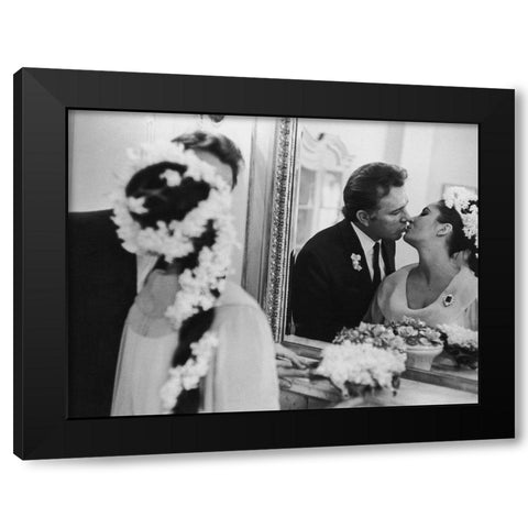 Elizabeth Taylor and Richard Burton in 1964 Black Modern Wood Framed Art Print with Double Matting by Hollywood Photo Archive