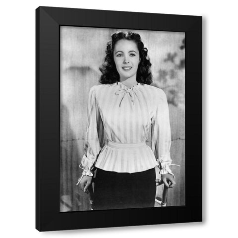 Elizabeth Taylor Black Modern Wood Framed Art Print by Hollywood Photo Archive