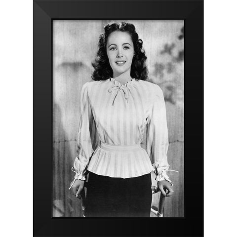 Elizabeth Taylor Black Modern Wood Framed Art Print by Hollywood Photo Archive