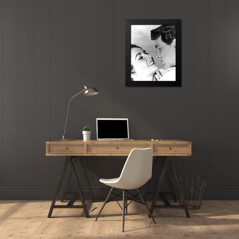 Elizabeth Taylor Black Modern Wood Framed Art Print by Hollywood Photo Archive