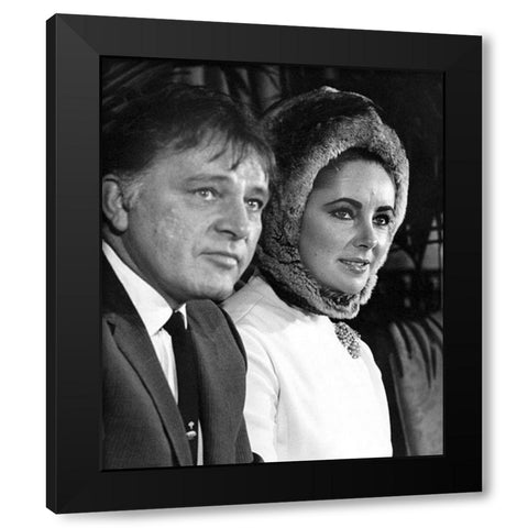 Elizabeth Taylor Black Modern Wood Framed Art Print by Hollywood Photo Archive