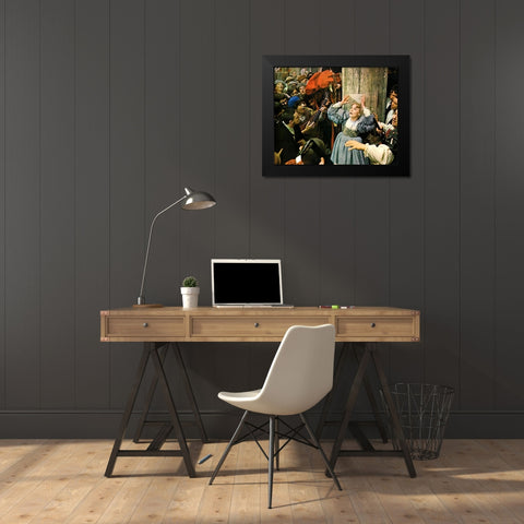 Elizabeth Taylor Black Modern Wood Framed Art Print by Hollywood Photo Archive