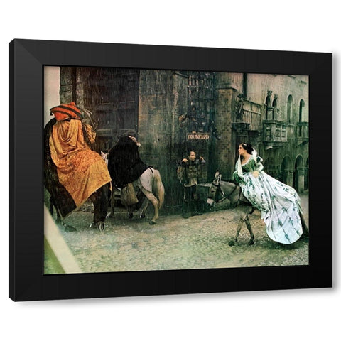 Elizabeth Taylor Black Modern Wood Framed Art Print with Double Matting by Hollywood Photo Archive