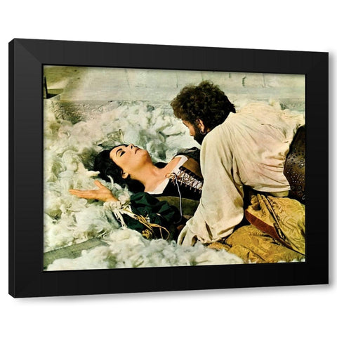 Elizabeth Taylor Black Modern Wood Framed Art Print with Double Matting by Hollywood Photo Archive