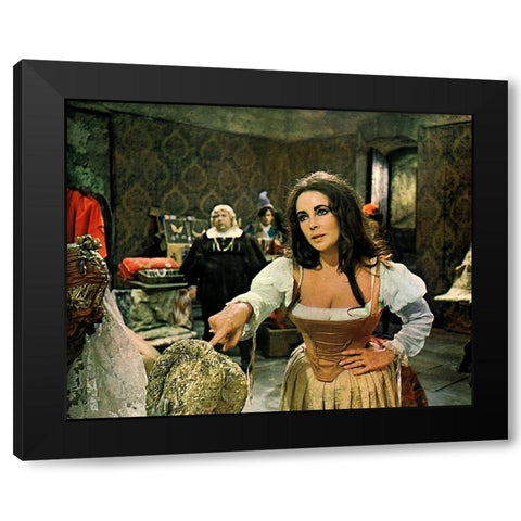 Elizabeth Taylor Black Modern Wood Framed Art Print with Double Matting by Hollywood Photo Archive