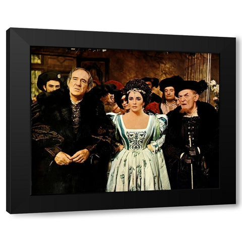 Elizabeth Taylor Black Modern Wood Framed Art Print with Double Matting by Hollywood Photo Archive