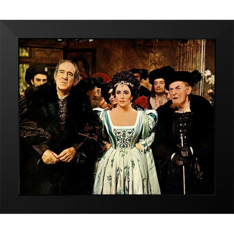 Elizabeth Taylor Black Modern Wood Framed Art Print by Hollywood Photo Archive