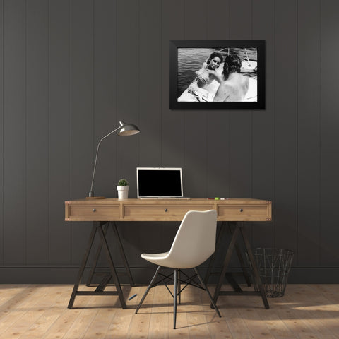 Elizabeth Taylor Black Modern Wood Framed Art Print by Hollywood Photo Archive