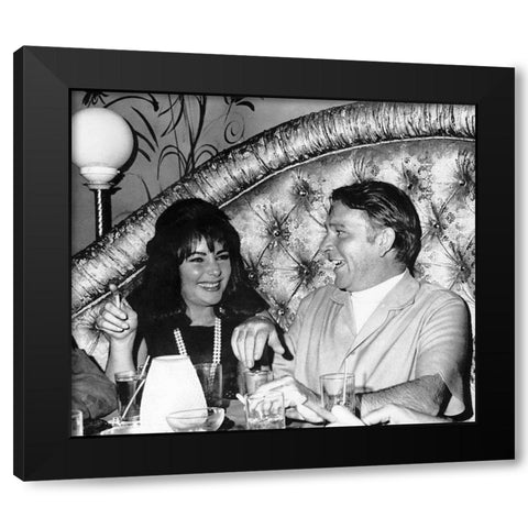 Elizabeth Taylor Black Modern Wood Framed Art Print with Double Matting by Hollywood Photo Archive