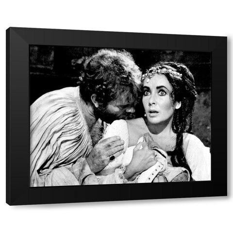 Elizabeth Taylor Black Modern Wood Framed Art Print with Double Matting by Hollywood Photo Archive