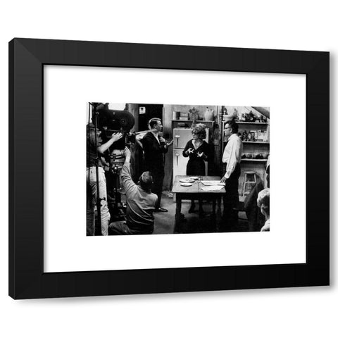 Elizabeth Taylor Black Modern Wood Framed Art Print with Double Matting by Hollywood Photo Archive