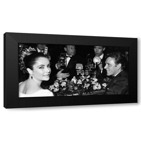 Elizabeth Taylor Black Modern Wood Framed Art Print with Double Matting by Hollywood Photo Archive