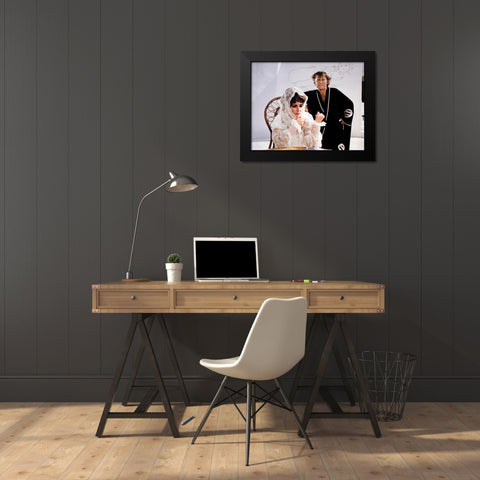 Elizabeth Taylor and Richard Burton in Boom Black Modern Wood Framed Art Print by Hollywood Photo Archive