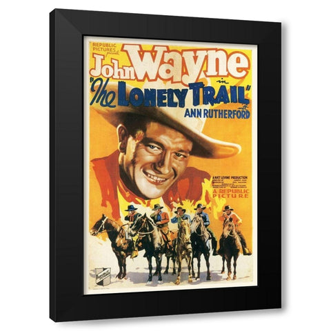 The Lonely Trail with John Wayne and Ann Rutherford Black Modern Wood Framed Art Print with Double Matting by Hollywood Photo Archive