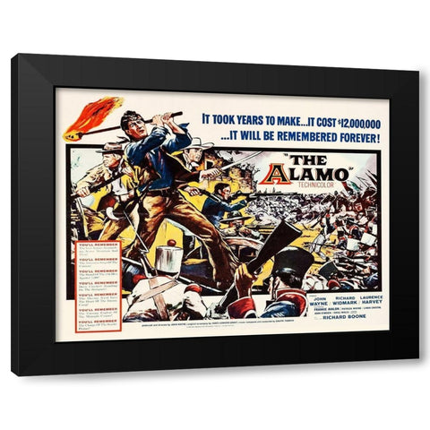 The Alamo - John Wayne Black Modern Wood Framed Art Print with Double Matting by Hollywood Photo Archive