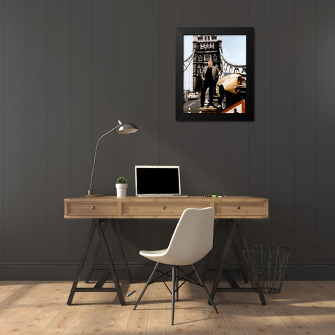 John Wayne - Brannigan Black Modern Wood Framed Art Print by Hollywood Photo Archive