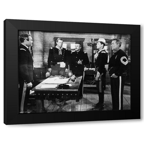 John Wayne - Fort Apache Black Modern Wood Framed Art Print with Double Matting by Hollywood Photo Archive
