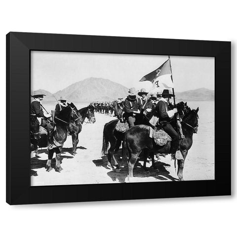 John Wayne - Fort Apache Black Modern Wood Framed Art Print with Double Matting by Hollywood Photo Archive