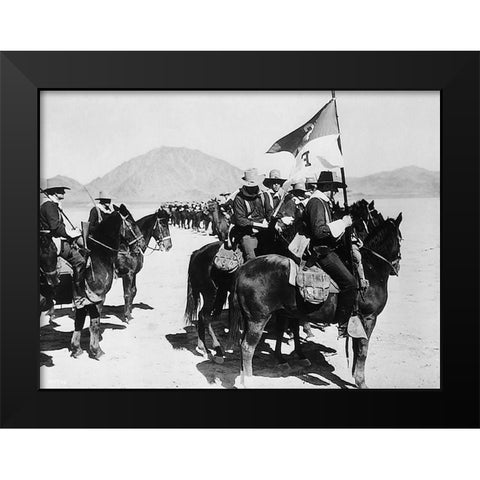 John Wayne - Fort Apache Black Modern Wood Framed Art Print by Hollywood Photo Archive