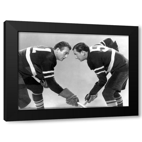 John Wayne Black Modern Wood Framed Art Print by Hollywood Photo Archive