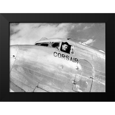 John Wayne Black Modern Wood Framed Art Print by Hollywood Photo Archive