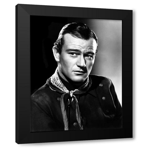 John Wayne Black Modern Wood Framed Art Print by Hollywood Photo Archive